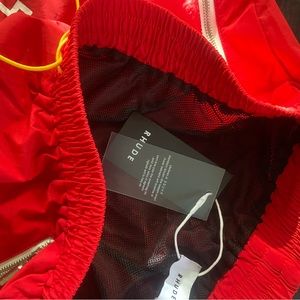 Rhude Red and White Athletic Shorts